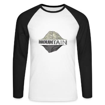 Montagne - T-shirt baseball manches longues Homme - blanc/noir - Devant - Nik (191cm)