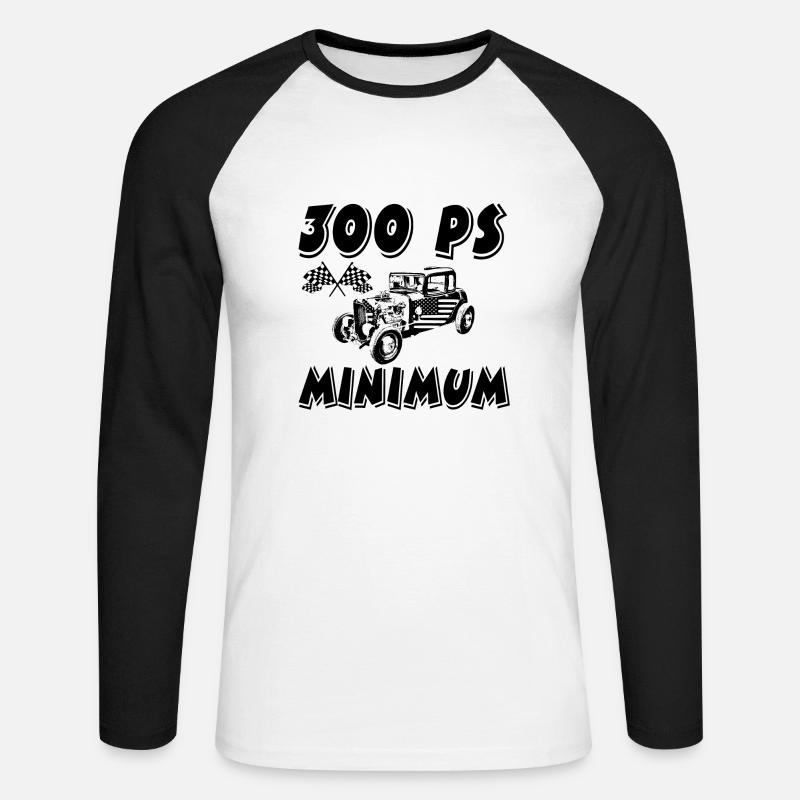 Auto - Unisex Baseballshirt langarm - Weiß/Schwarz