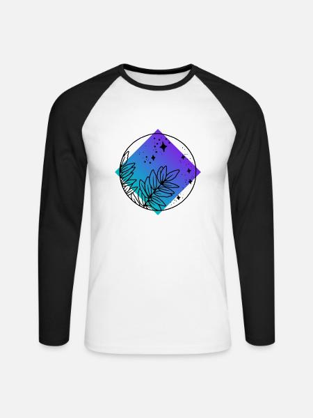 Stars and Leafs - Unisex Baseballshirt langarm - Weiß/Schwarz