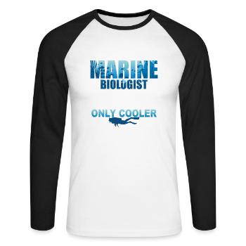 Un biologiste marin comme un scientifique normal biologie - T-shirt baseball manches longues Homme - blanc/noir - Devant - Nik (191cm)