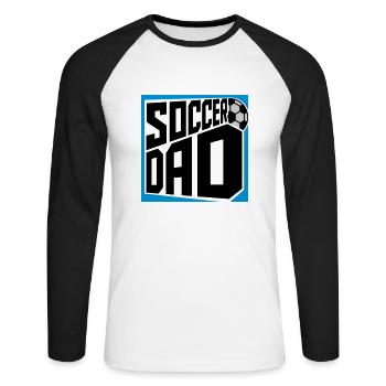 Logo Design Soccer Dad - Unisex Baseballshirt langarm - Weiß/Schwarz - Vorne - Nik (191cm)