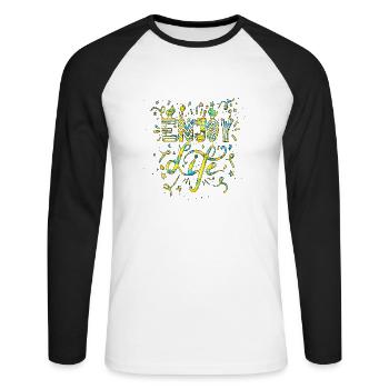 Think outside the box positive thoughts happy - Unisex Long Sleeve Baseball T-Shirt - white/black - Front - Nik (191cm)