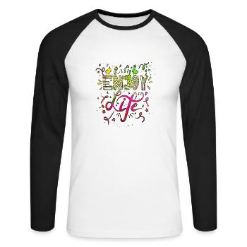 Think outside the box positive thoughts happy - Unisex Long Sleeve Baseball T-Shirt - white/black - Front - Nik (191cm)