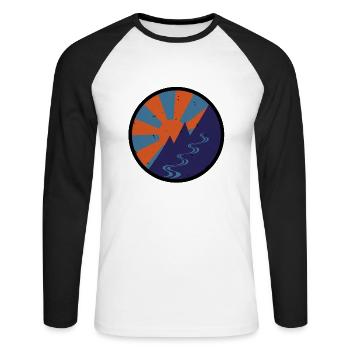 Montagne vintage - T-shirt baseball manches longues Homme - blanc/noir - Devant - Nik (191cm)