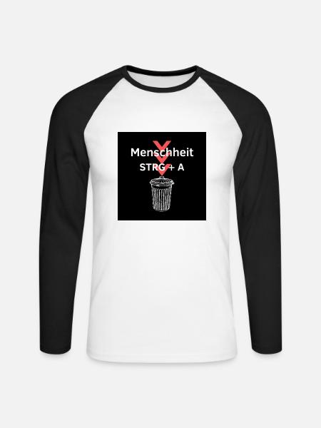 Zukunft der Menschheit - Unisex Baseballshirt langarm - Weiß/Schwarz