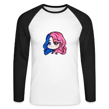 Tiffany marie chibi - Unisex Baseballshirt langarm - Weiß/Schwarz - Vorne - Nik (191cm)