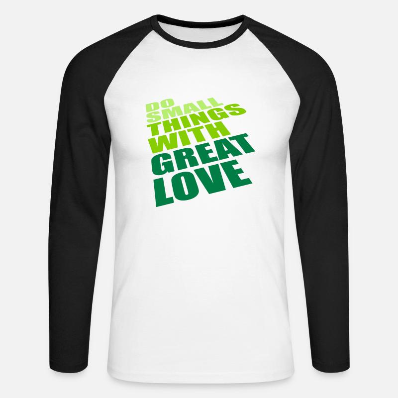 Zitat do small things - Unisex Baseballshirt langarm - Weiß/Schwarz