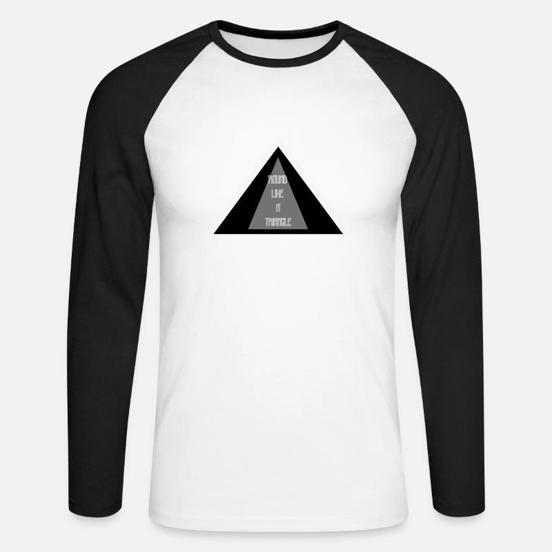 Round Like A Triangle - Unisex Baseballshirt langarm - Weiß/Schwarz