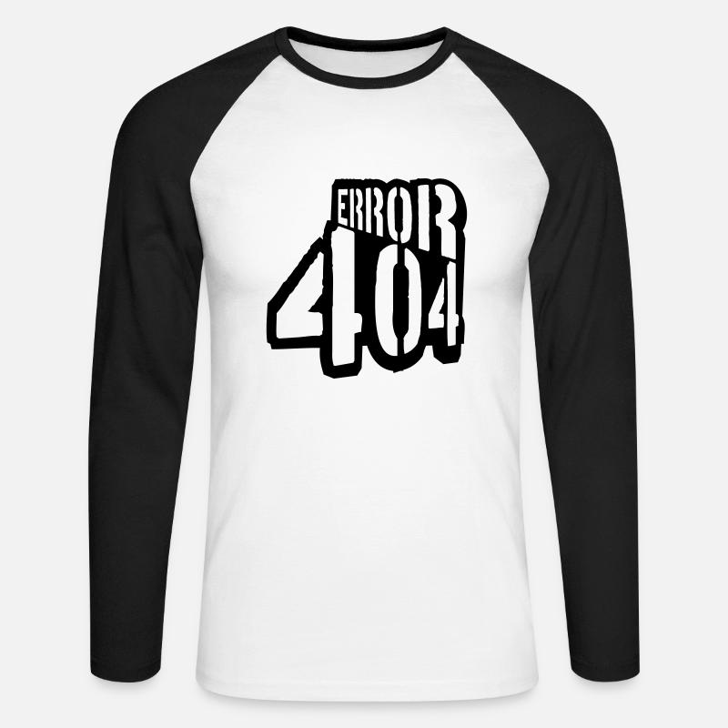 Problem Error 404 Message - Unisex Long Sleeve Baseball T-Shirt - white/black