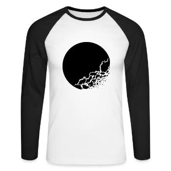 Moon - Unisex Baseballshirt langarm - Weiß/Schwarz - Vorne - Nik (191cm)