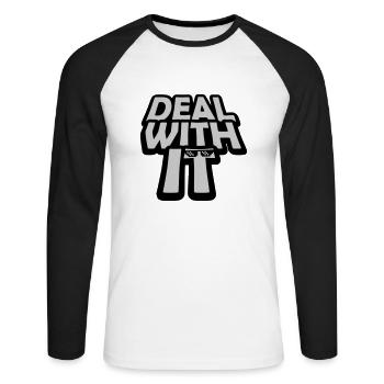 Cool Deal avec elle - T-shirt baseball manches longues Homme - blanc/noir - Devant - Nik (191cm)