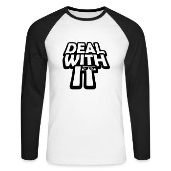 Boss Deal avec elle - T-shirt baseball manches longues Homme - blanc/noir - Devant - Nik (191cm)