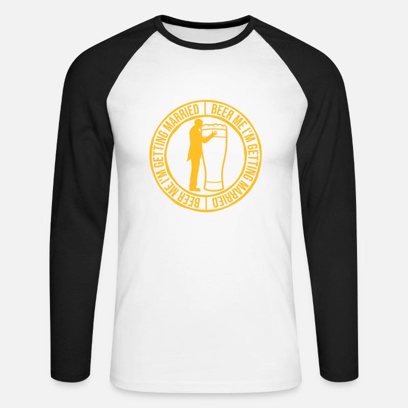Beer Me Getting Married - Unisex Baseballshirt langarm - Weiß/Schwarz
