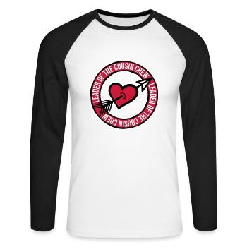 Leader Cousin Crew Team - T-shirt baseball manches longues Homme - blanc/noir - Devant - Nik (191cm)