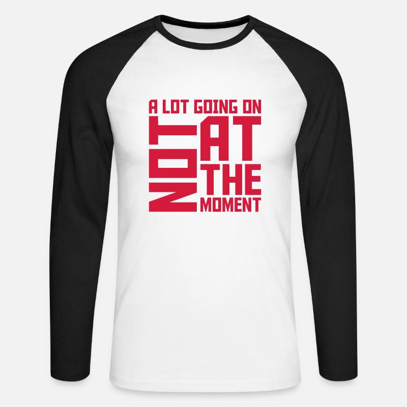 Not much going on - Unisex Baseballshirt langarm - Weiß/Schwarz