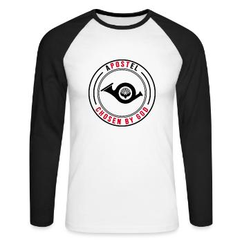 poste poste facteur facteur apôtre - T-shirt baseball manches longues Homme - blanc/noir - Devant - Nik (191cm)