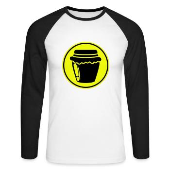 Abeille symbole miel - T-shirt baseball manches longues Homme - blanc/noir - Devant - Nik (191cm)