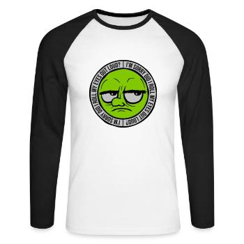 Roll My Eyes Out - Unisex Long Sleeve Baseball T-Shirt - white/black - Front - Nik (191cm)