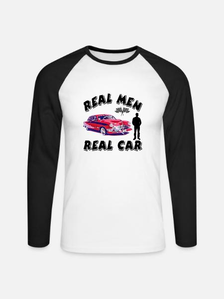 Auto - Unisex Baseballshirt langarm - Weiß/Schwarz