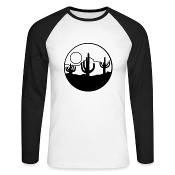 Nature Sun Desert Landscape - Unisex Long Sleeve Baseball T-Shirt - white/black - Front - Nik (191cm)