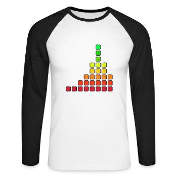 Traffic Light gradient - Fibonacci - Unisex Long Sleeve Baseball T-Shirt - white/black - Front - Nik (191cm)