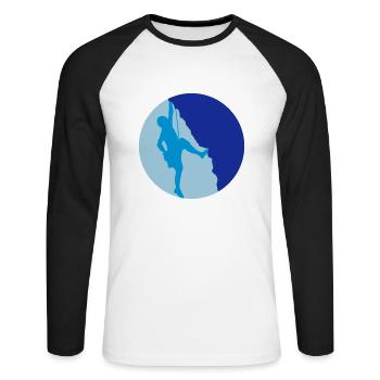 Escalader le sommet Escalade Silhouette - T-shirt baseball manches longues Homme - blanc/noir - Devant - Nik (191cm)