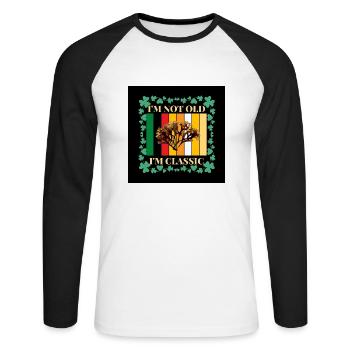 Colorful Vintage T-shirt Chondrus Crispus - Unisex Long Sleeve Baseball T-Shirt - white/black - Front - Nik (191cm)