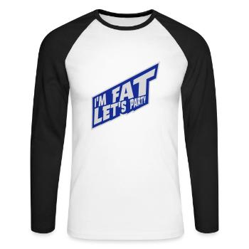 im fat lets party - Unisex Baseballshirt langarm - Weiß/Schwarz - Vorne - Nik (191cm)