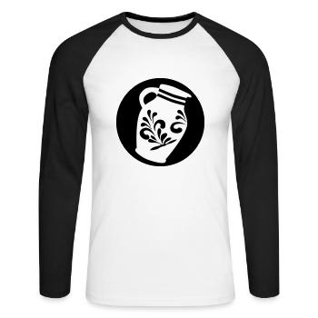 Bembel Design #Bembel #FrankfurtDesign - T-shirt baseball manches longues Homme - blanc/noir - Devant - Nik (191cm)