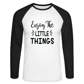 Enjoy the Little Things - Unisex Long Sleeve Baseball T-Shirt - white/black - Front - Nik (191cm)