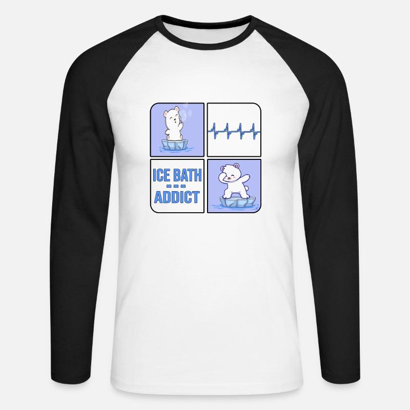 eisbader winterbader eisbär icebath addict - Unisex Baseballshirt langarm - Weiß/Schwarz