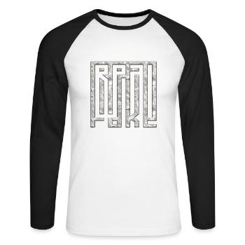 penser fausses pensées positives méditation heureuse - T-shirt baseball manches longues Homme - blanc/noir - Devant - Nik (191cm)