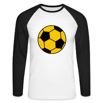 Fußball Ball - Unisex Baseballshirt langarm - Weiß/Schwarz - Vorne - Nik (191cm)