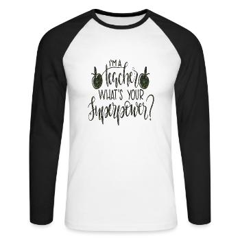 Student 2023 High School Student Teacher School Degree - Unisex Baseballshirt langarm - Weiß/Schwarz - Vorne - Nik (191cm)