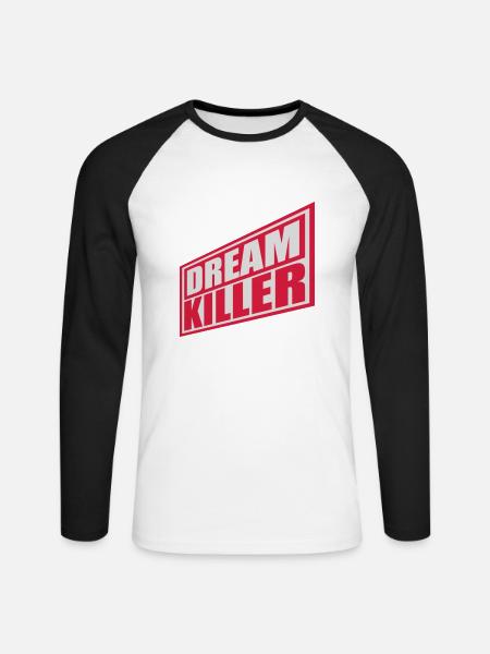 dream killer pessimists quote - Unisex Long Sleeve Baseball T-Shirt - white/black