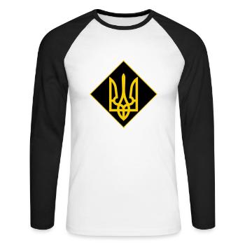 Ukraine - Unisex Long Sleeve Baseball T-Shirt - white/black - Front - Nik (191cm)