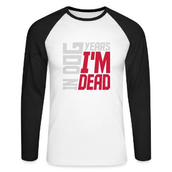 dans les années de chien Mort - T-shirt baseball manches longues Homme - blanc/noir - Devant - Nik (191cm)
