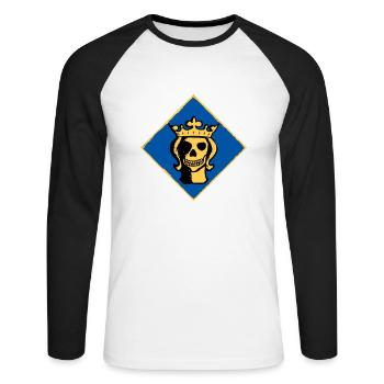 Stockholm dead head - Unisex Long Sleeve Baseball T-Shirt - white/black - Front - Nik (191cm)