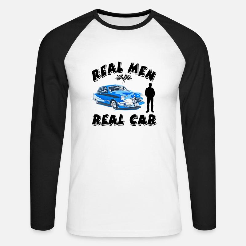 Auto - Unisex Baseballshirt langarm - Weiß/Schwarz