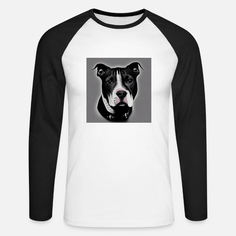 Hund bester Freund - Unisex Baseballshirt langarm - Weiß/Schwarz