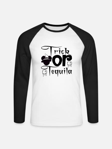 Trick or Tequila - Unisex Baseballshirt langarm - Weiß/Schwarz