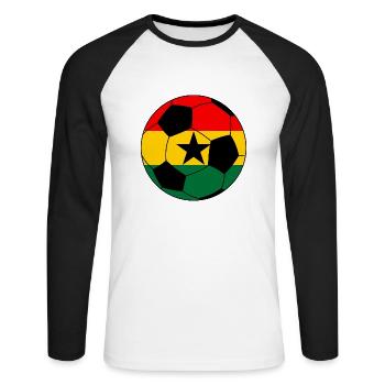 Football Ghana - Unisex Long Sleeve Baseball T-Shirt - white/black - Front - Nik (191cm)
