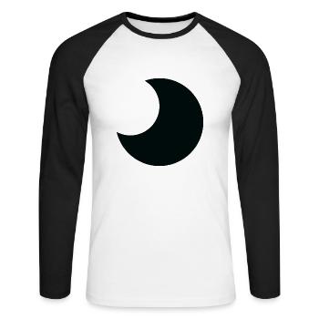 Lune Halloween - T-shirt baseball manches longues Homme - blanc/noir - Devant - Nik (191cm)