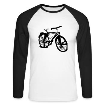 Fahrrad Gekritzel Fahrräder Radfahren Vektor 6 - Unisex Baseballshirt langarm - Weiß/Schwarz - Vorne - Nik (191cm)