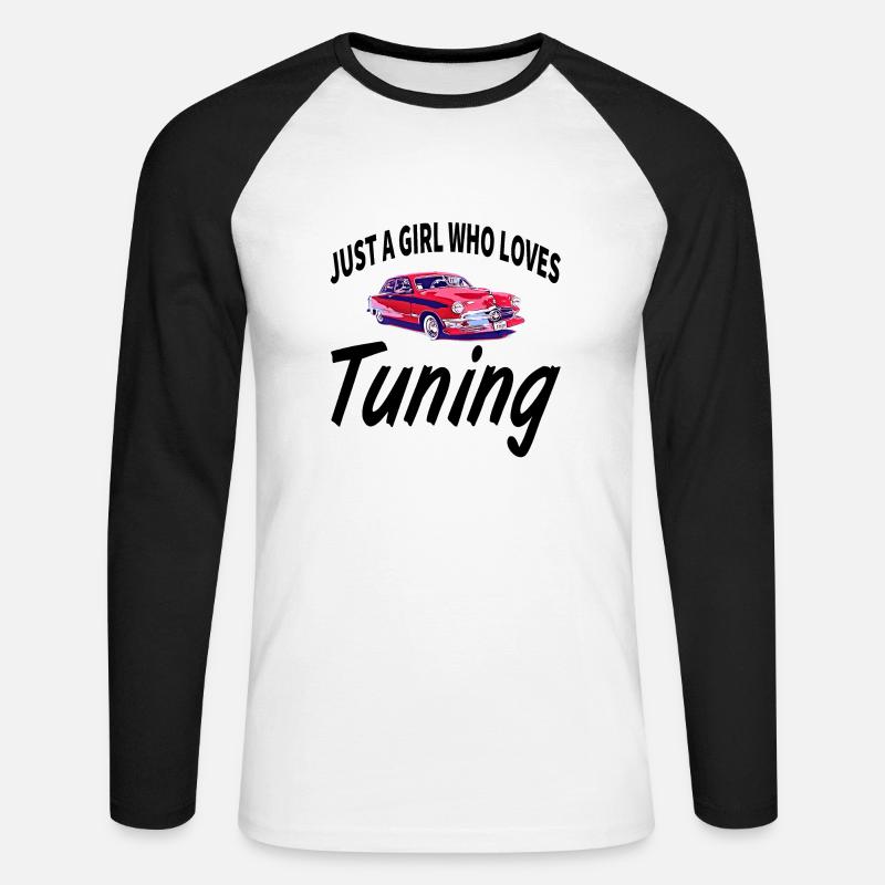 Auto - Unisex Baseballshirt langarm - Weiß/Schwarz
