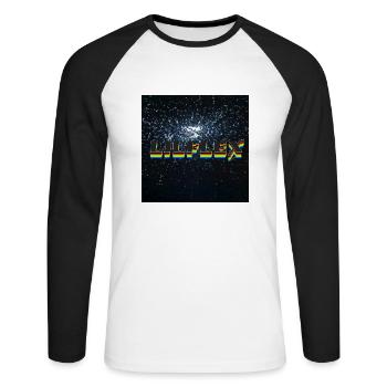 Lilflex Outfits 01 - Unisex Baseballshirt langarm - Weiß/Schwarz - Vorne - Nik (191cm)