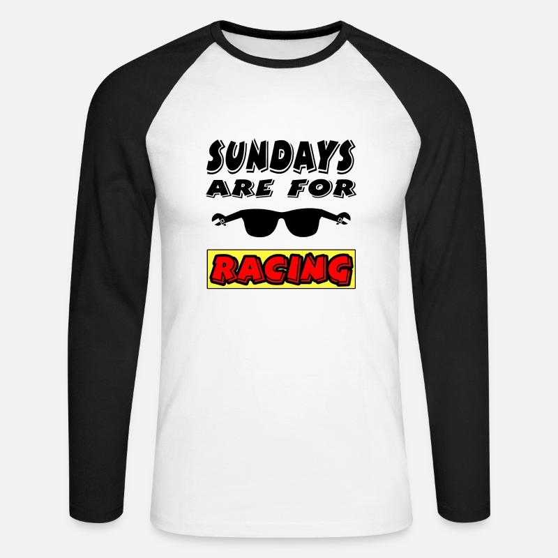 Auto - Unisex Baseballshirt langarm - Weiß/Schwarz