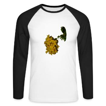 Trompette d'or - T-shirt baseball manches longues Homme - blanc/noir - Devant - Nik (191cm)