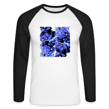 Hyacinth blue - Unisex Long Sleeve Baseball T-Shirt - white/black - Front - Nik (191cm)