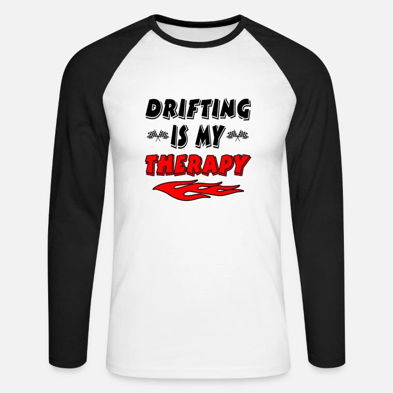 Auto - Unisex Baseballshirt langarm - Weiß/Schwarz